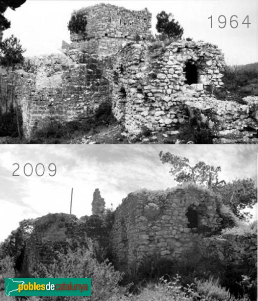 Castellolí - Evolució de les restes del castell, 1964-2009