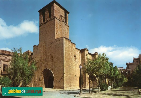 L'Espluga de Francolí - Església vella de Sant Miquel, postal dels anys setanta