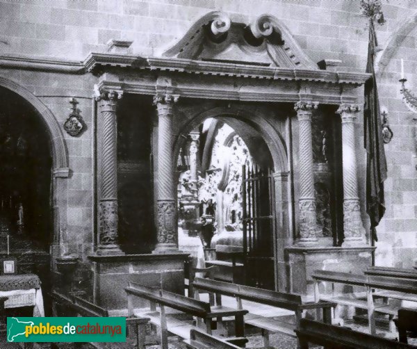 Vallfogona de Riucorb - Església de Santa Maria, porta desapareguda de la capella de Santa Bàrbara