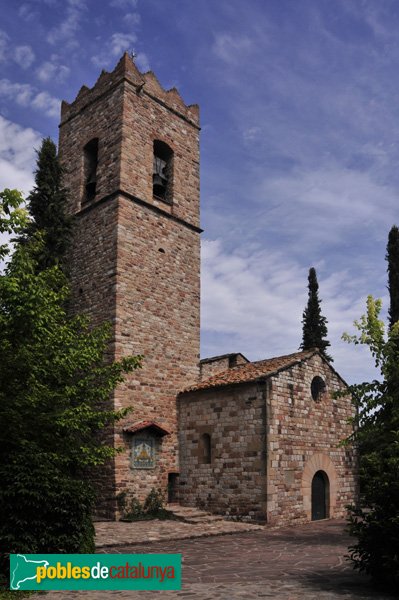 Església de Santa Maria de Palau-Solità, façana principal i campanar