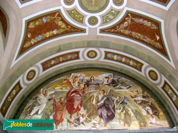Barcelona - Església de Montserrat. Pintures de Josep Obiols