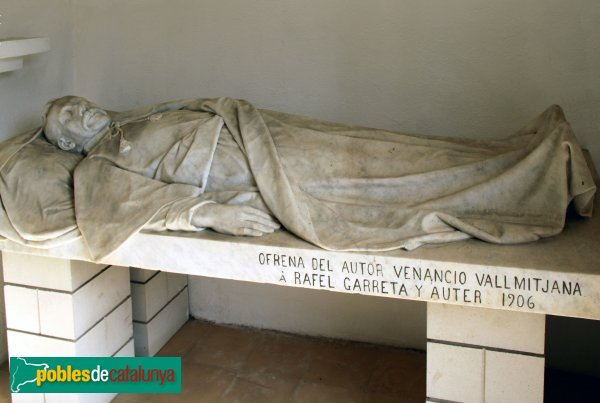 Figueres - Cementiri, estàtua de Rafael Garreta, de Venanci Vallmitjana, 1906
