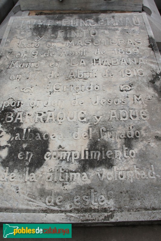 Cementiri de Montjuïc - Sepultura Jaume Puncernau
