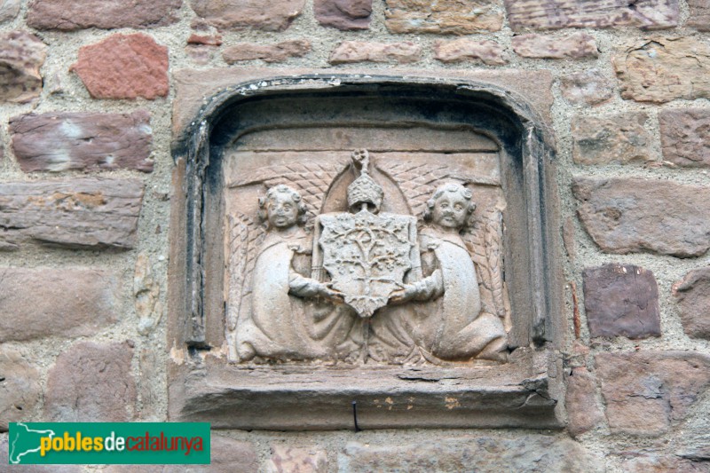 L'Estany - Monestir, escut de l'abat Rovira