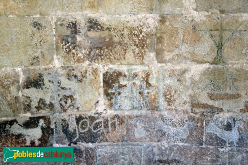 Verdú - Verdú - Torre mestra del castell, grafits dels presos