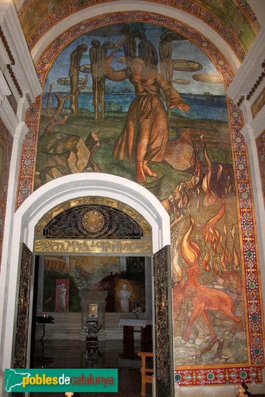 Tàrrega - Església de Santa Maria, pintures murals, capella de Montserrat (Jaume Minguell)