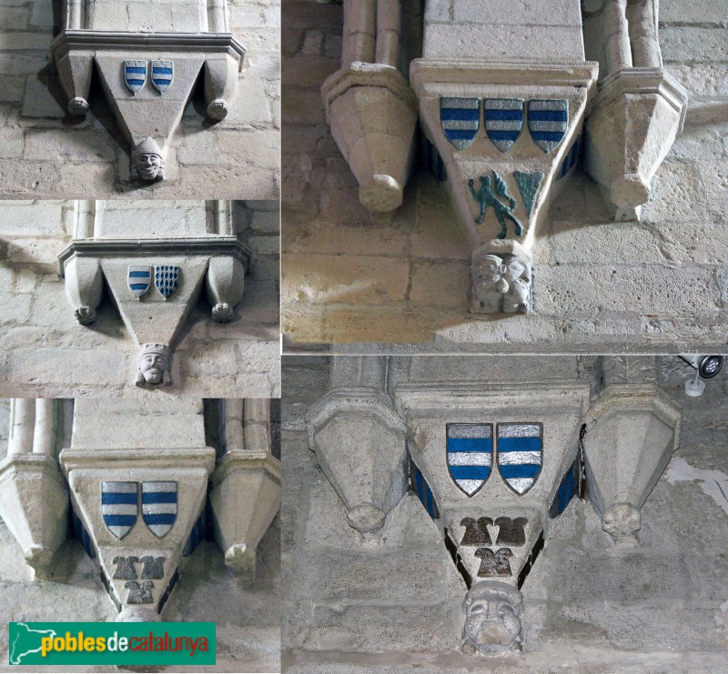 Ciutadilla - Església de Sant Miquel, mènsules amb l'escut dels Guimerà