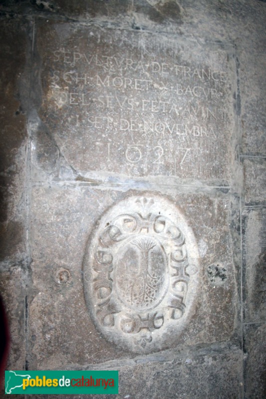 Palau-sator - Església de Sant Pau de Fontclara, làpida sepulcral