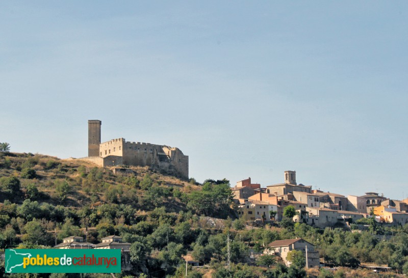 Ciutadilla - Castell i església, des del camí de Guimerà