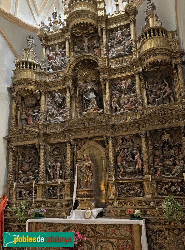 Agramunt - Església de Santa Maria, retaule del Roser