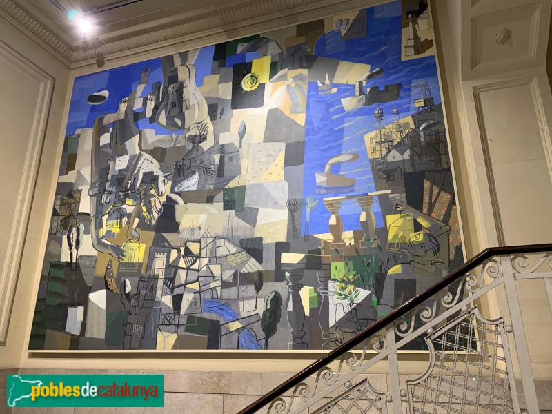 Barcelona - Centre Aragonès, pintures murals de Jorge Gay. El viaje.