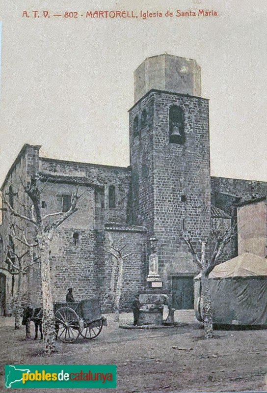 Martorell - Església Santa Maria, postal antiga