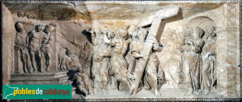 Valls - Església de Sant Joan Baptista, relleu d'alabastre del retaule original