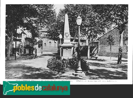 Puigcerdà - Obelisc, postal antiga