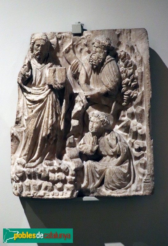 Museu Marès - Transfiguració. Fragment de relleu.  Alabastre. Pere Oller (inici segle XV) Santa Helena de Rodes