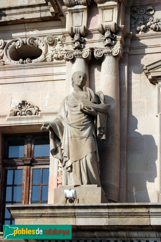 Barcelona - Edifici de Correus: escultura de la façana