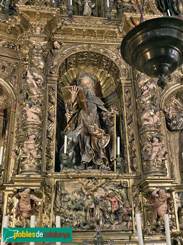 Barcelona - Catedral. Retaule de Sant Antoni Abat