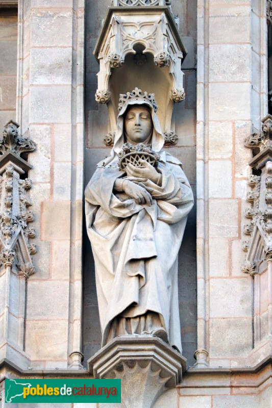 Barcelona - Catedral. Façana principal. Santa Isabel d'Hongria, de Pere Carbonell