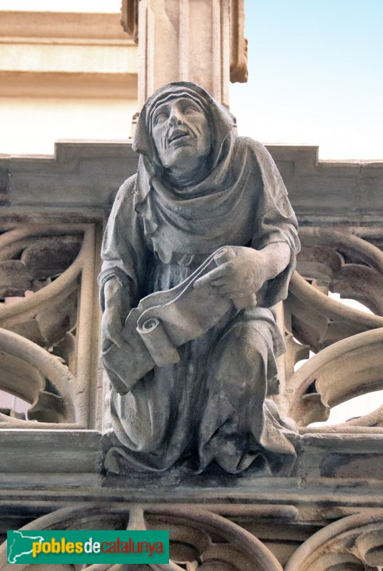 Barcelona - Palau de la Generalitat. Façana gòtica del carrer del Bisbe