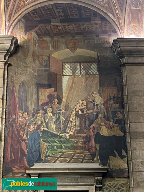 Barcelona - Palau de la Generalitat. Pintures del Saló Sant Jordi: les noces dels Reis Catòlics