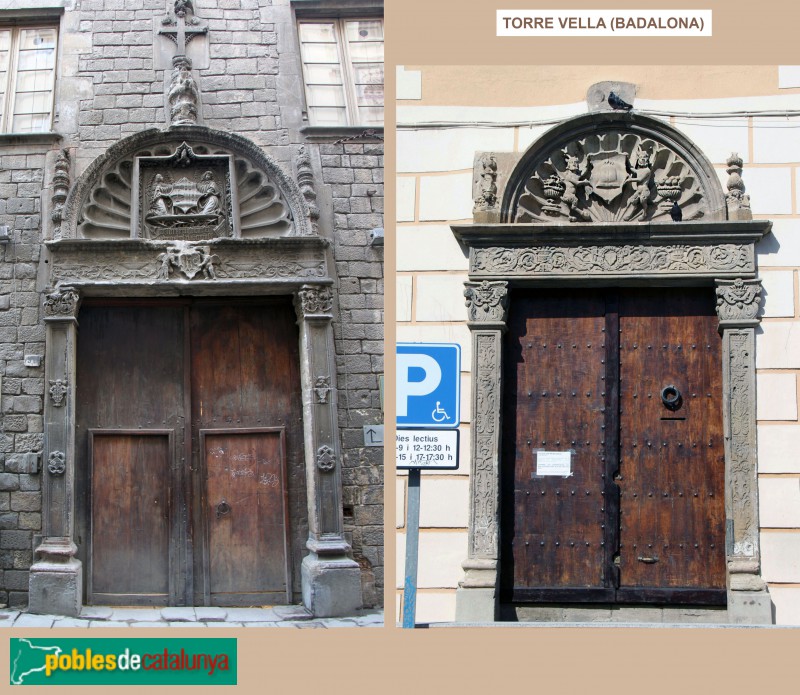 Barcelona - Portes de l'Hospital de la Santa Creu i de la Torre Vella de Badalona