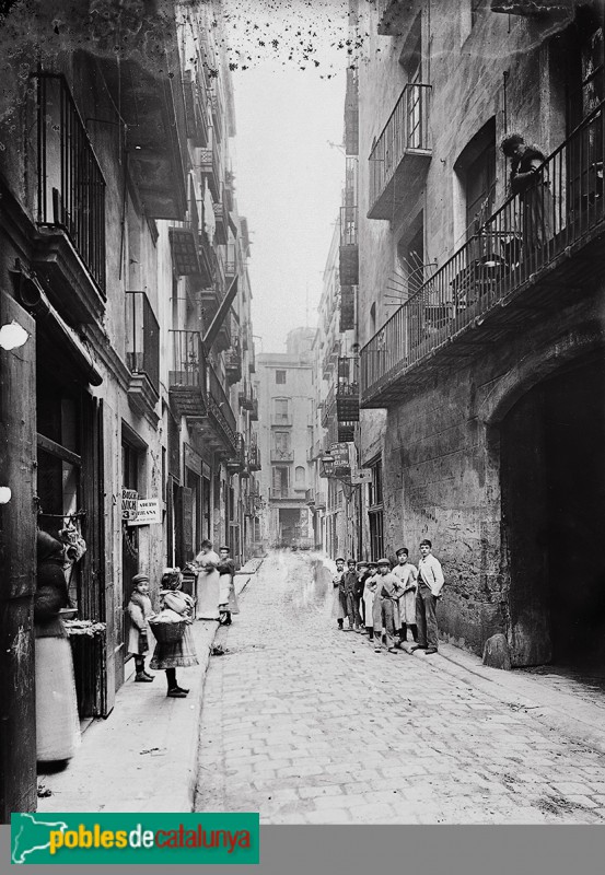 Barcelona - Carrer de Mercaders (Foto: Josep Pons - Arxiu Fotogràfic de Barcelona 1908)