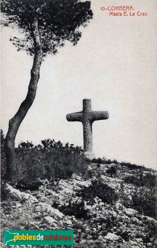 Corbera de Llobregat - Creu de l'Aragall, postal antiga