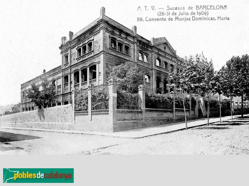 Barcelona - Escola de les Dominiques d'Horta. Postal antiga