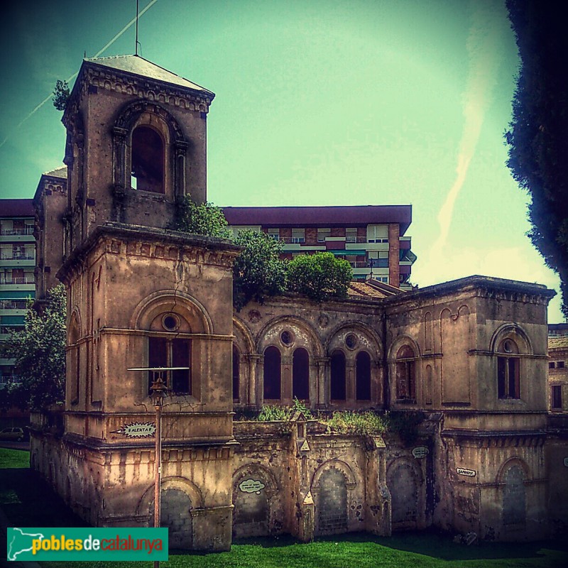 Barcelona - Església de l'Hospital Mental, abans de la restauració