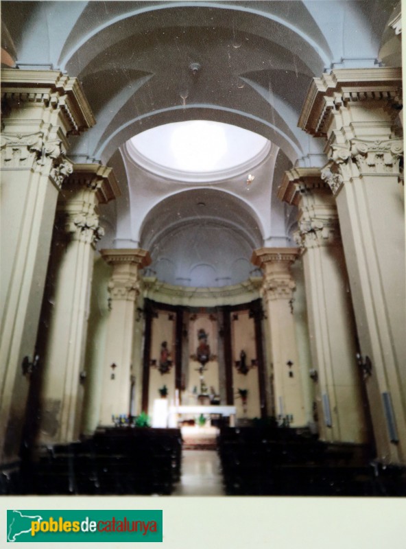 El Cogul - Interior de l'església de Santa Maria (cartell in situ)