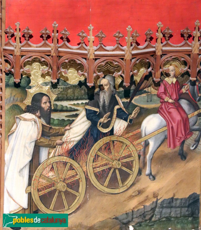 Tortosa - Museu de la Catedral. Retaule de la Transfiguració. Ascensió d'Elies en el carro de foc