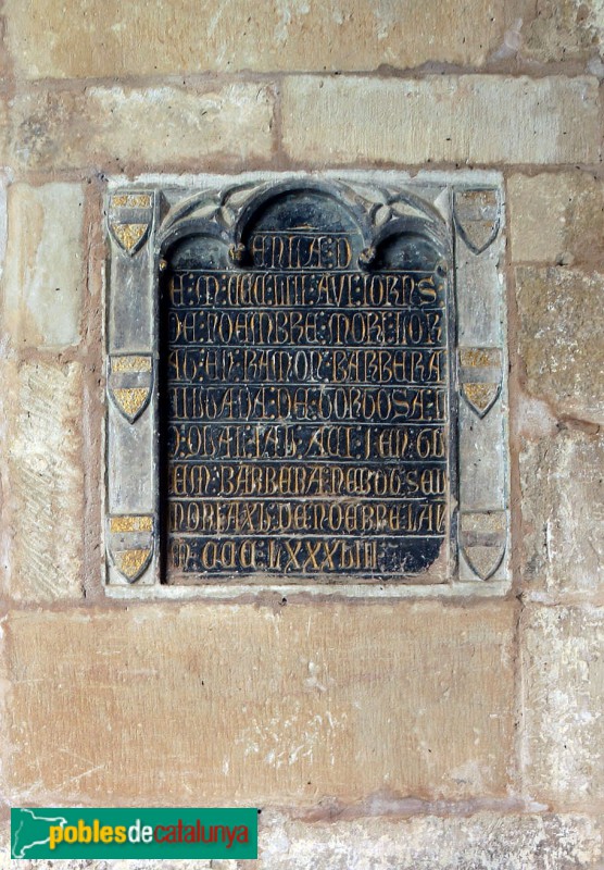 Tortosa - Catedral. Làpida de Ramon Barberà (†1388)