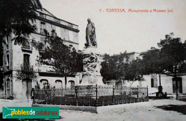 Tortosa - Monument a Manuel Domingo i Sol. Postal antiga