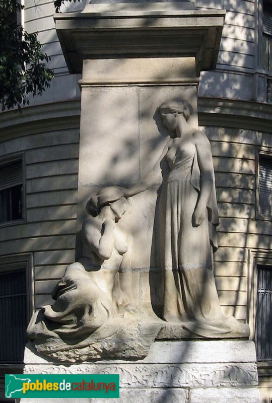 Barcelona - Monument a Rafael Casanova. Relleu de Josep Llimona