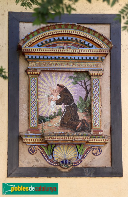 El Masnou - Jardins de Can Malet. Mosaic de sant Francesc