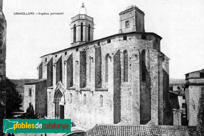Granollers - Església gòtica de Sant Esteve. Postal