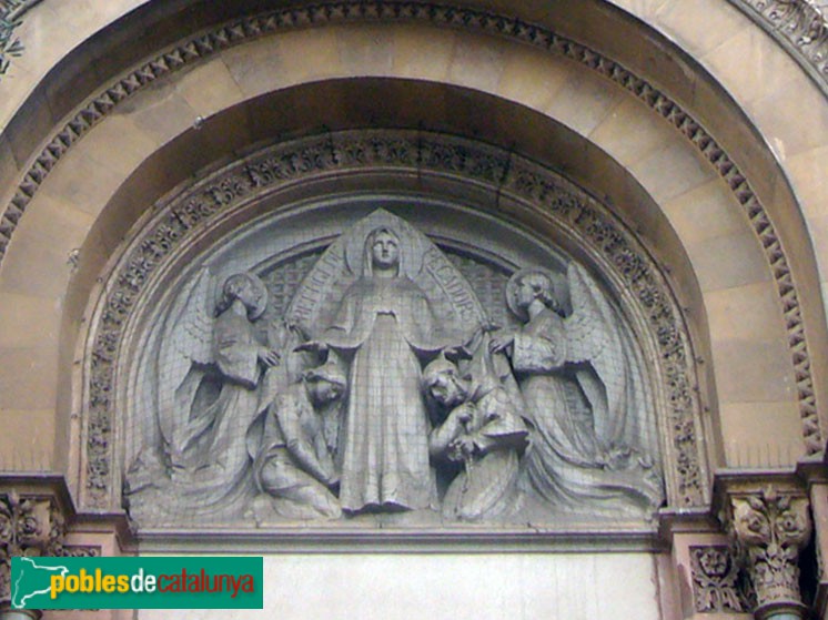 Barcelona - Església de l'Immaculat Cor de Maria. Timpà