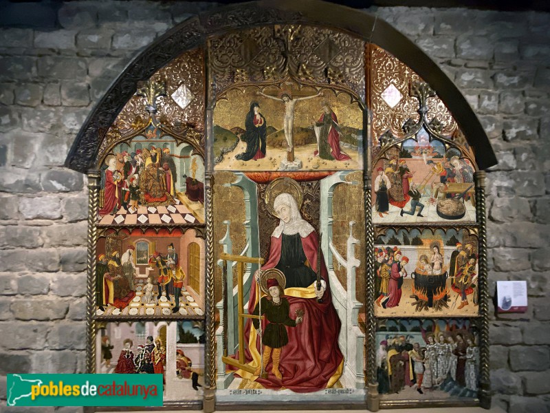 Museu Diocesà - Retaule de Sant Quirze i Santa Julita, procedent d'aquesta església i conservat al Museu Diocesà de Barcelona