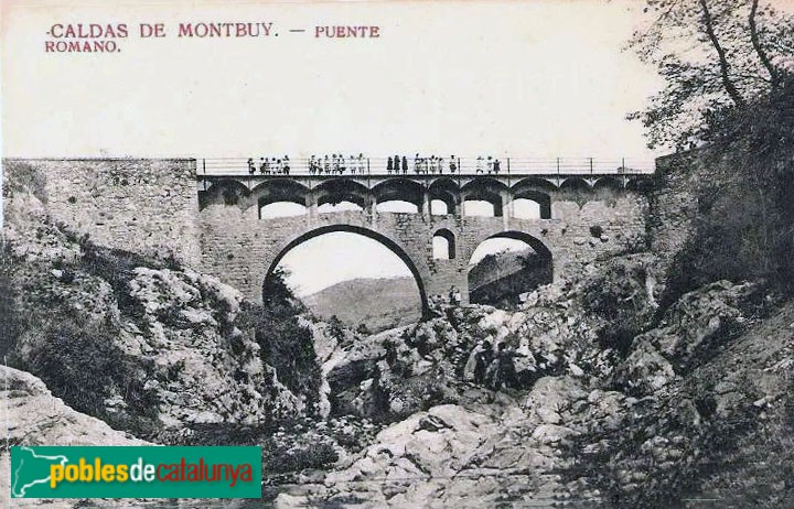 Caldes de Montbui - Pont medieval. Postal antiga