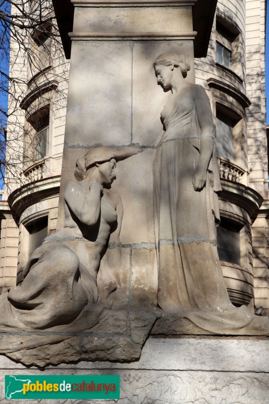 Barcelona - Monument a Rafael Casanova. Relleu de Josep Llimona