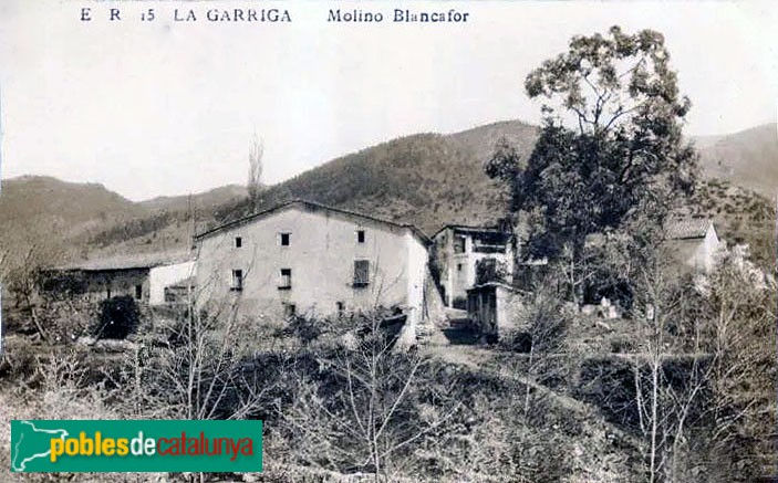 La Garriga - Molí de Blancafort. Postal antiga