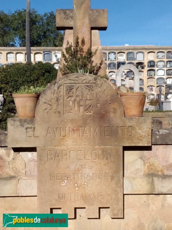 Barcelona - Cementiri de les Corts. Panteó dels repatriats d'ultramar