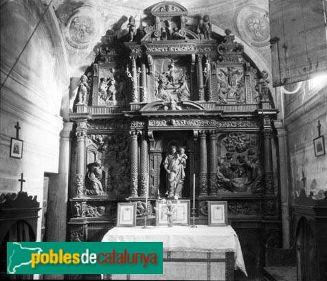 Vilanova del Vallès - Església de Santa Quitèria i Sant Esteve. Retaule cremat l'any 1936