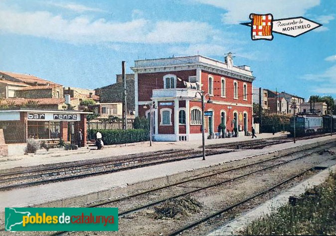 Montmeló - Estació de tren. Postal antiga