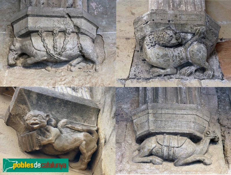 Tarragona - Claustre de la catedral. Capitells d'animals