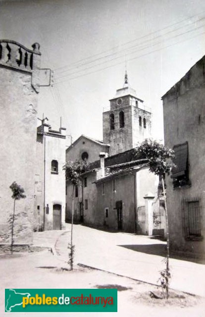 L'Ametlla del Vallès - Església de Sant Genís. Postal antiga