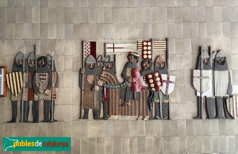 Barcelona - Consell de Cent, 204. Mural dels guerrers medievals