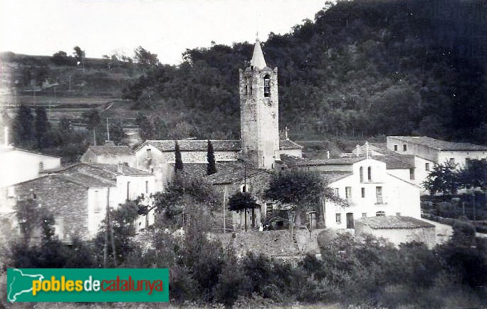 Campins - Església de Sant Joan. Postal antiga