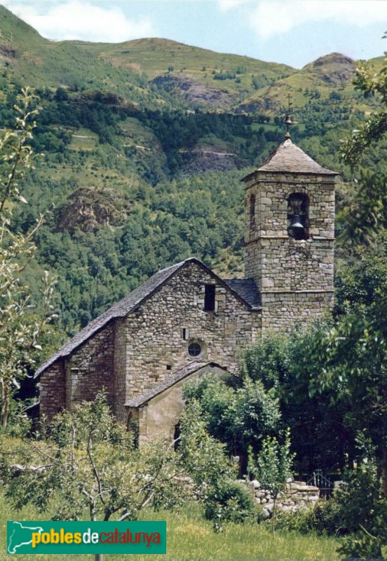 Barruera - Església de Sant Feliu. Postal de 1966