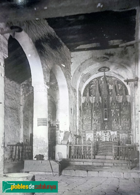 Taüll - Església de Sant Climent de Taüll. Interior. Foto inicis segle XX